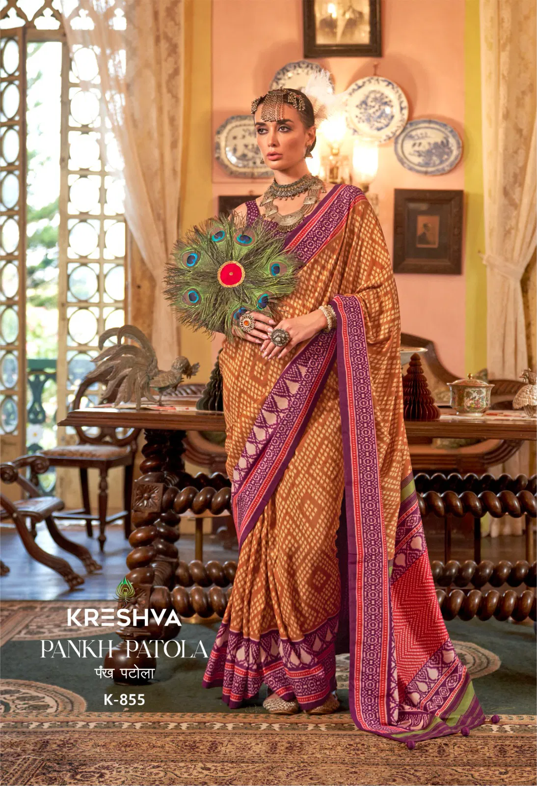 Pankh patola By Kreshva P V Silk Traditional Wear Saree Exporters In India